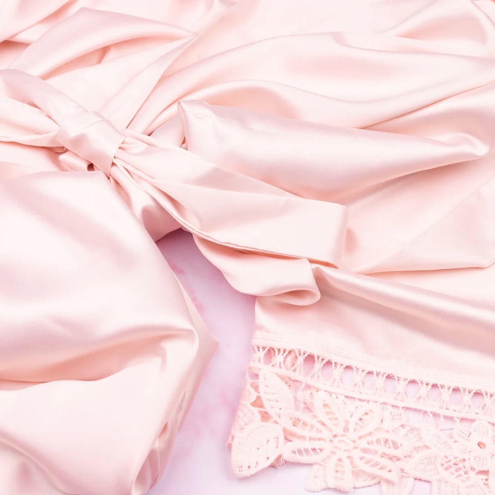 Bridal Lace Trim Robe